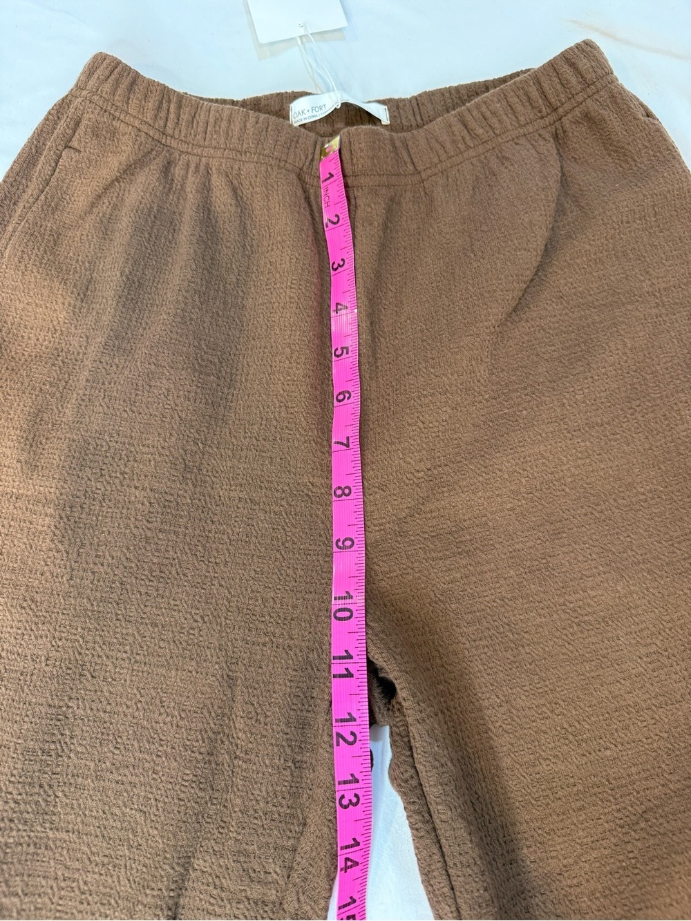 Oak + Fort Brown Ribbed Elastic Waist Straight Leg Pants XS NWT - Picture 6 of 12